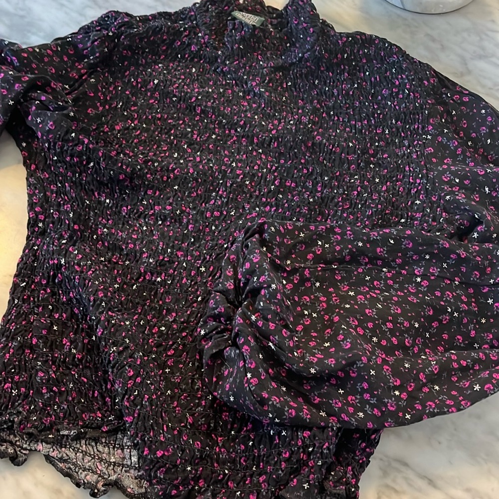 Stretchy rayon mock turtleneck